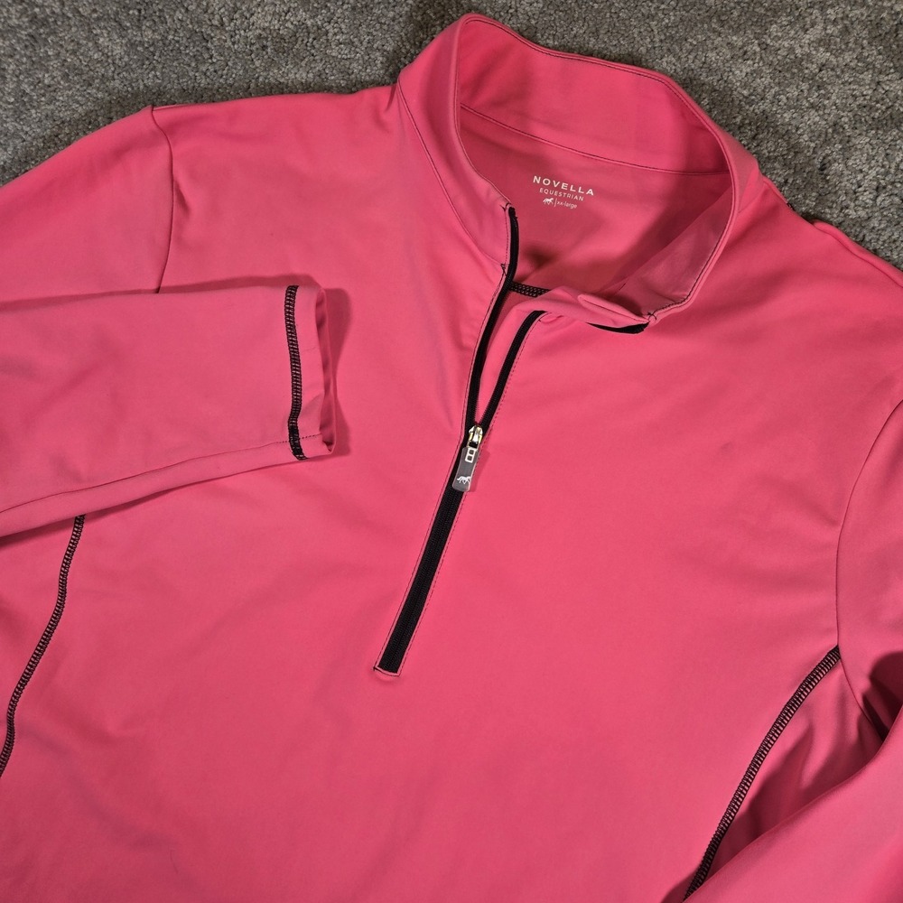 Novella Equestrian Women's Bright Pink 1/4 Zip Riding Pullover Size Medium